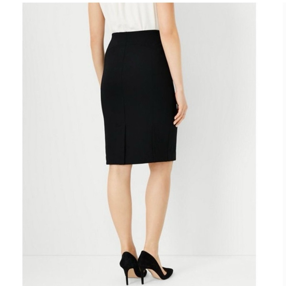 Banana Republic Stretch Wool Blend Knee Length Chic Tailored Pencil Skirt Black - Picture 2 of 10